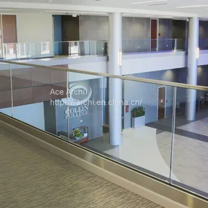 Aluminum / Steel U Channel Frameless Glass Railing for Balcony thumbnail-1