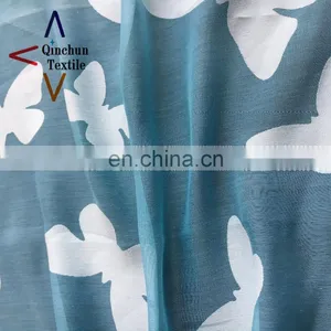 Bule Butterfly Burnout Organza Fabric for Dress Materials thumbnail-4