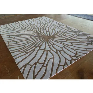 Wool And Acrylic Radial Pattern Rug Industrial Style thumbnail-1