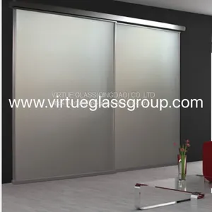 Manufacturer 6mm 8mm Acid Etched Frosted Glass Door thumbnail-2