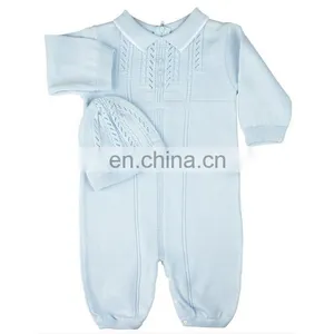 Wholesale Cute Infants Knitted Clothes Long Sleeve Autumn Winter Solid Color Baby Clothes Romper thumbnail-1