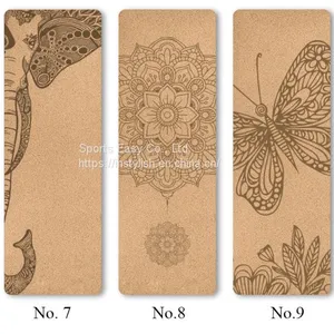 Non-slip Natural Cork Yoga Mat With Custom Printed Design thumbnail-3