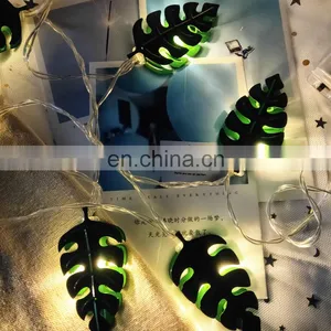 Ins Hot 10L Led Iron Green Leaf Ceiling Strip Garden Lights for Home Indoor Outdoor Modern Wall Light for Holiday Lighting thumbnail-4