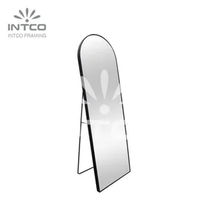 Modern Arched Full Length Mirror With Stand, Framed Full Length Mirror, Aluminum Framed Full Length Mirror thumbnail-2