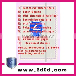 New Arrive High-quality China New Design Customed Security Paper With Visible/invisible Fibers thumbnail-5