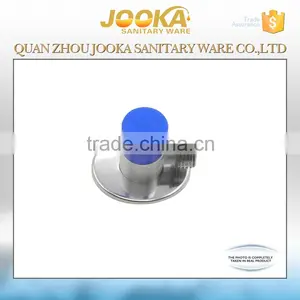 1/2 Inch Brass Faucet Angle Valve With Blue Zinc Handwheel thumbnail-2