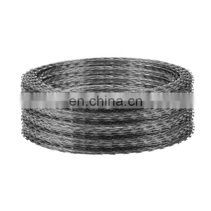 High Security Fence Hot Galvanized Barbed Tape Concertina Razor Wire Low Price thumbnail-1