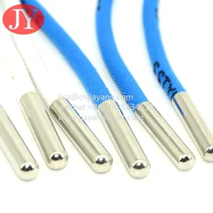 Oval Shoelace Metal Aglet Print Logo Polyester String With Brass Aglet Shoe Cord Metal Ends thumbnail-4