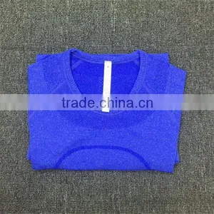 Light Orange Yoga Clothing Quick Dry T-shirts thumbnail-4