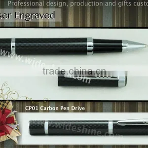 Carbon Fiber Fountain Pen With Usb Flash Drive Promotional Pen thumbnail-3
