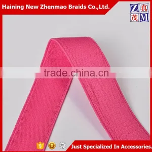 China Wholesale Woven 3cm Pink Color Elastic Webbing thumbnail-2