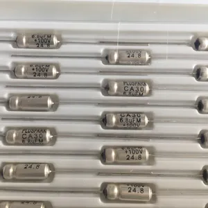 Axial Wire Lead High Reliability 63V 100uF Wet Tantalum Capacitor, CA30 63V 100uF 100MKF 100MFD (107) Tantalum Capacitor , Kondersator thumbnail-1