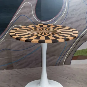 Time Wheel Marquetry Round Table thumbnail-1