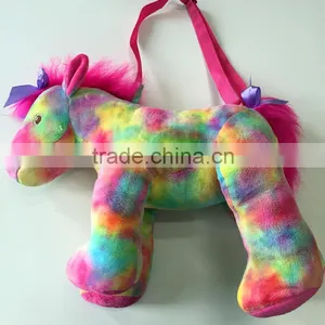 Custom Rainbow Stuffed Plush Horse Toy Bag for Kids thumbnail-1