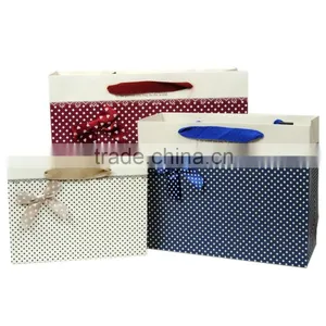 Custom Made Red Gift Paper Bag With Silk Ribbon&low Price From Guangzhou thumbnail-1