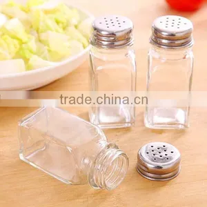 Wholesale Price Stainless Steel Top Clear Glass Salt and Pepper Shaker Set Kitchen Spice Glass Salt and Pepper Jar thumbnail-5