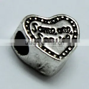 Some One Special Text Heart Shape Zinc Alloy Beads With Round Hole thumbnail-4