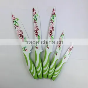 Beautiful Printing Flower Kitchen Knives Sets thumbnail-1