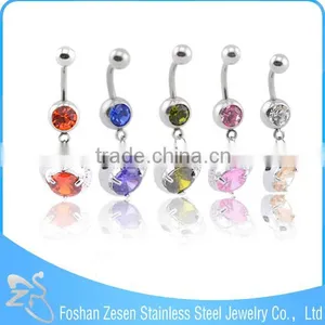 Hot Promotional Women Cute Curved Barbell Crystal Nickel Free Indian Navel Piercing thumbnail-2