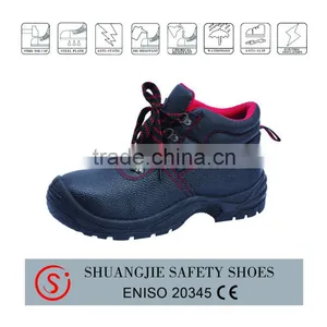 S1P Certificate Supplied Mid-East Style Embossed Cow/buffalo Leather Safety Boots for Work Time thumbnail-1