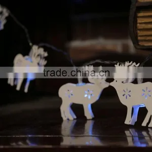 Xmas 10LED White Reindeer Light Chain thumbnail-1