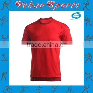 Custom Red Solid Color Blank Soccer Jersey thumbnail-2