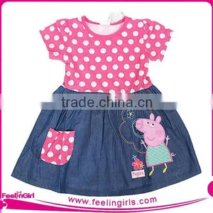 Cute Pig Printing Dot Pink Top Movie Dress thumbnail-1