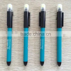 Plastic Highlighter Fluorescent Marker Pen Have Ball Pen thumbnail-1