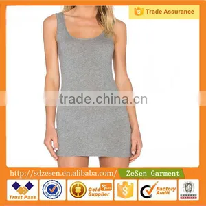 Hot Selling Ladies Gray Sleeveless Tank Mini Dresses Design thumbnail-1