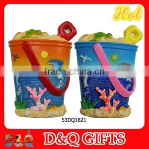 Souvenir Gifts Polyresin Sand Bucket Magnet thumbnail-1