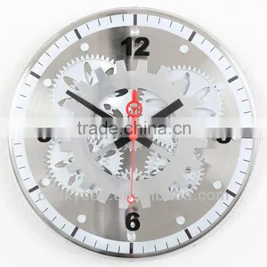 Moving-Gear Wall Clock With Glass Cover thumbnail-1