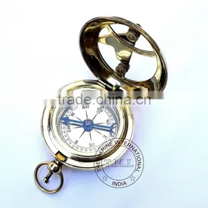 BRASS SUNDIAL COMPASS - NAUTICAL SUNDIAL COMPASS - DALVEY STYLE SUNDIAL COMPASS thumbnail-2