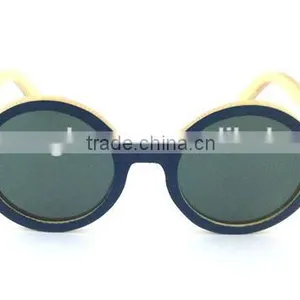 Custom Round Bamboo Wood Sunglasses thumbnail-2
