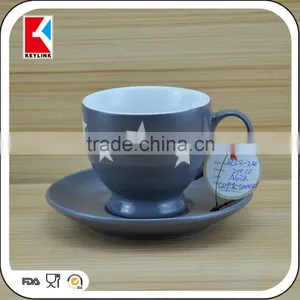 90cc Colored Ceramic Tea Cup and Saucer,coffee Cup and Saucer thumbnail-6