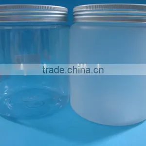 500ml PET Forsted Cosmetic Jar With Aluminium Cap, thumbnail-1