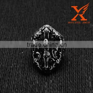 In Stock Classic Jesus Cross 316L Stainless Steel Rings Men Jewelry US Size 9 10 11 12 13 thumbnail-1