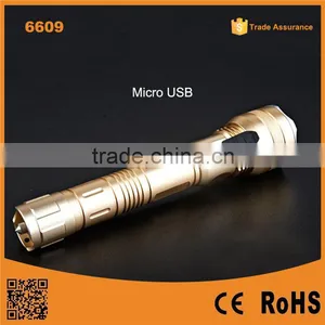 Golden Aluminium Police Rechargeable Flashlight thumbnail-1