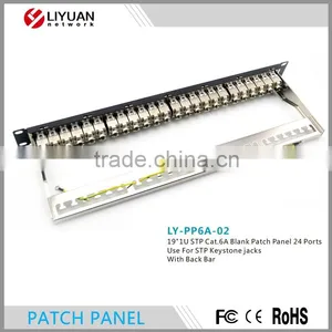 LY-PP6A-02 CAT6A 24 PORT PATCH PANEL RACK MOUNT TUFF JACKS QUALITY! 19" 1U STP Blank Patch Panel With Back Bar thumbnail-3