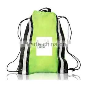 14 oz Green Custom Drawstring Canvas Bag thumbnail-1