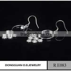 Beautiful Sterling Silver Earring for Lady, Wholesale Bridal Jewelry Flower Earring Design thumbnail-6
