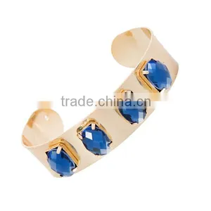 High Quality Blue Glass Alloy Bangle thumbnail-1
