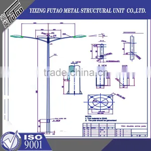 Single-arm Lighting Pole,galvanized Steel Street Light Pole thumbnail-1