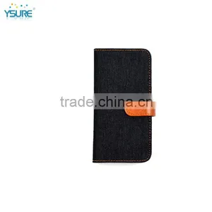 2015 New Design Unique Grid Pattern Denim Leather Case For Wiko Cink Slim 2 With Special Stand Back up thumbnail-2