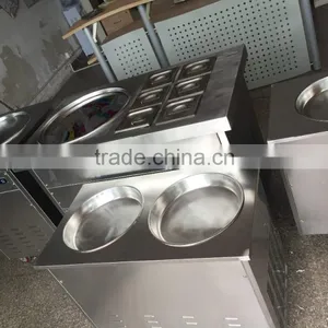 35cm Pan Double Round Pans Fry Ice Cream Machine thumbnail-2