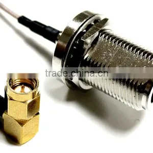 N BULKHEAD STRAIGHT JACK TO SMA RIGHT ANGLE PLUG CABLE thumbnail-1