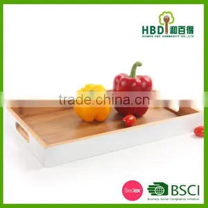 Lacquered Bamboo Wooden Serving Tray for Sale thumbnail-6