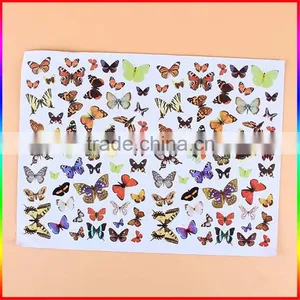 Custom Design Paper Butterfly Sticker, Waterproof Removable Adhesive Vinyl Decoration Sticker thumbnail-1