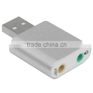 Aluminum USB External Stereo 7.1 Channel 3D Sound Card Adapter 3.5mm Aux Out thumbnail-6