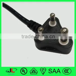SABS Certification PVC Insulation India 3 Round Pin Plug Electrical Power Cable Wire thumbnail-2