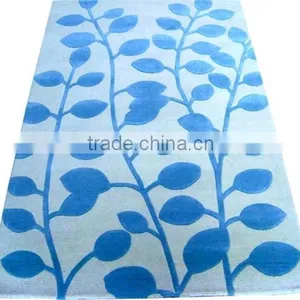 Flower Design Hand Tufted Cut Pile Wool Carpet, Latex Backed With Cloth thumbnail-2